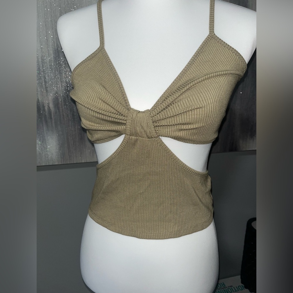 Green crop top size large